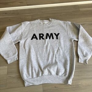 Brookline Army Crewneck Gray Grey Sweatshirt‎ Men's Size Medium USA Made